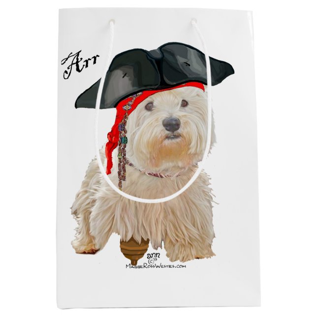 Bolsa De Regalo Mediana Pirate Westie (Anverso)