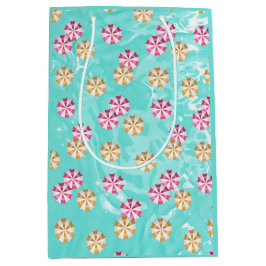 Bolsa De Regalo Mediana Piscina de verano Sombrillas Amarillas rosadas