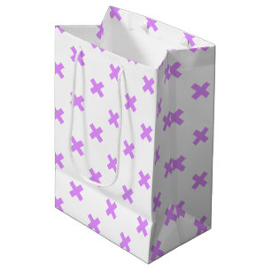 Bolsa De Regalo Mediana Pisos cruzados de lino sobre blanco