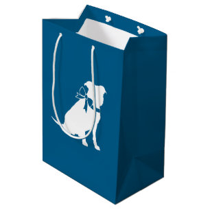 Bolsa De Regalo Mediana Pit Bull Baby Shower Pitbull Dog Blue Boy