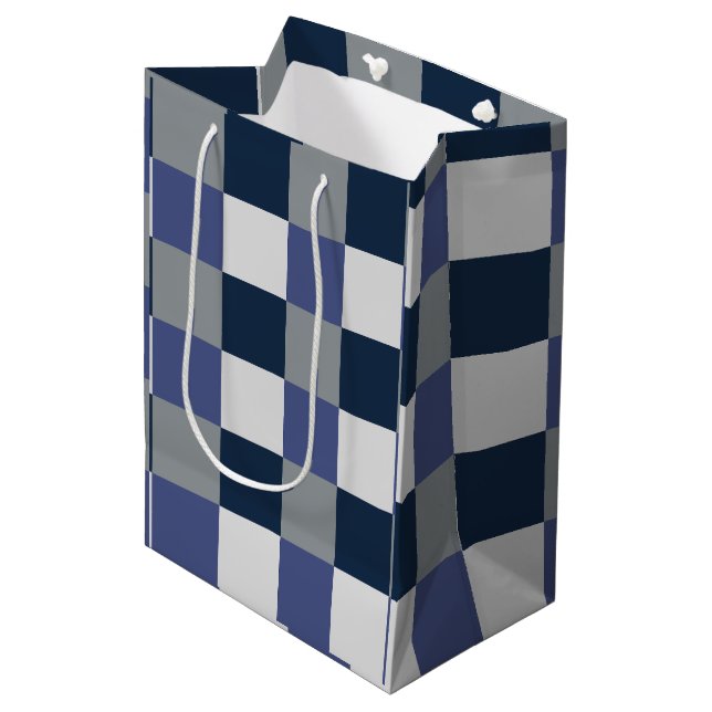 Bolsa De Regalo Mediana Pizarra blanca gris azul de la marina (Angulo Anverso)
