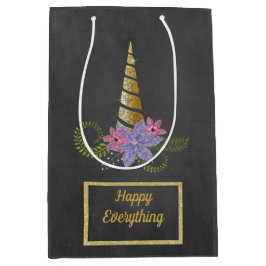 Bolsa De Regalo Mediana pizarra de regalo negro pastel unicornio favor