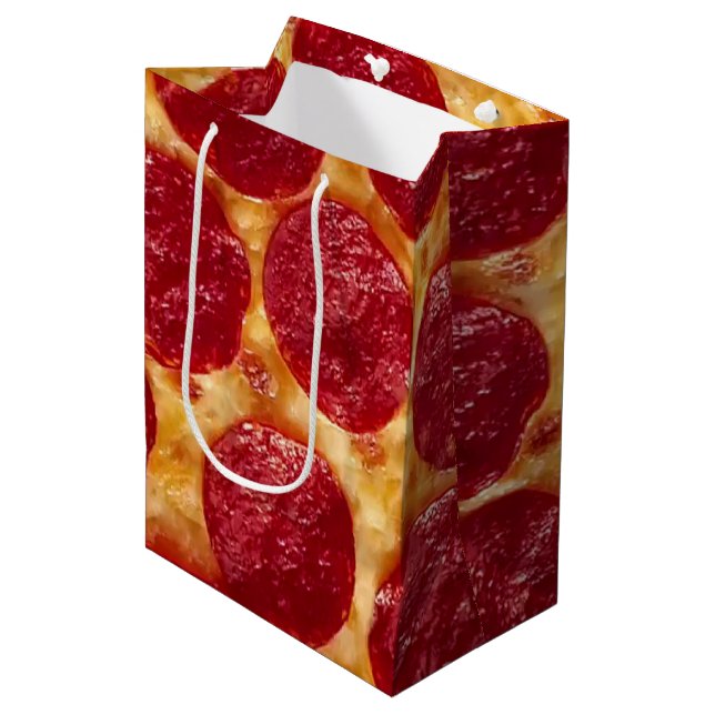 Bolsa De Regalo Mediana pizza de pepperonis (Angulo Anverso)