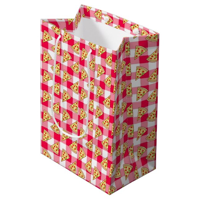 Bolsa De Regalo Mediana Pizza Party Kids Birthday (Angulo Anverso)