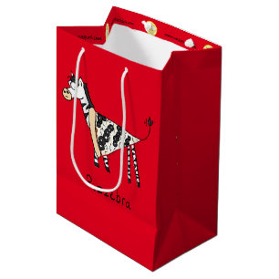 Bolsa De Regalo Mediana Pizza Zebra Cute Kids Animal