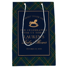 Bolsa De Regalo Mediana Plaid Classic Rocking Horse Baby Shower Favors