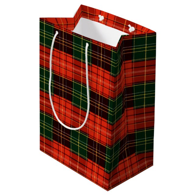 Bolsa De Regalo Mediana Plaid de Fiesta Tradicional (Angulo reverso)