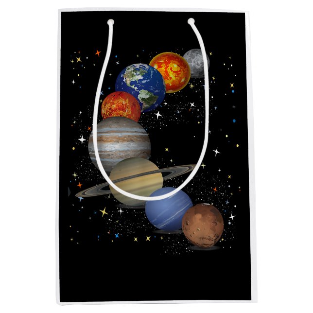 Bolsa De Regalo Mediana Planetas de galaxia Universo Astronomía del Sol Es (Anverso)