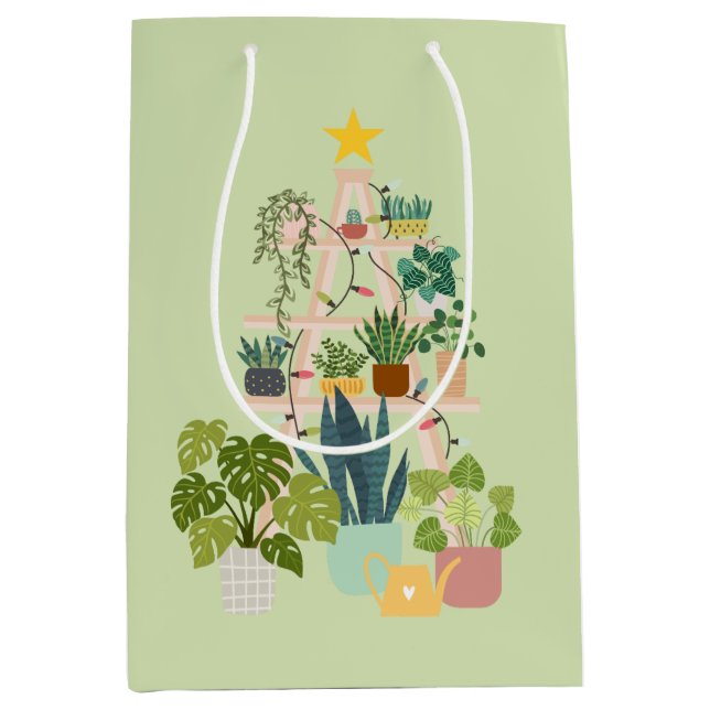 Bolsa De Regalo Mediana Planta doméstica de navidades (Anverso)
