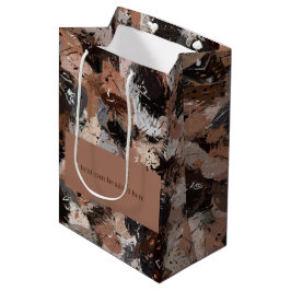 Bolsa De Regalo Mediana Plantas de pintura gris, marrón y negro
