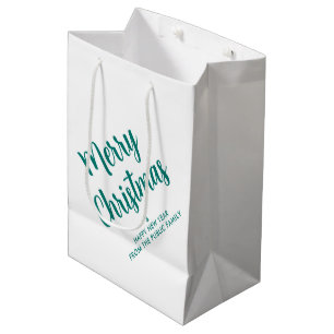 Bolsa De Regalo Mediana Plantilla de Feliz Navidad con Letra Escrita a Man