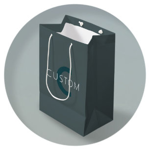 Bolsa De Regalo Mediana Plantilla de monograma de Personalizable elegante