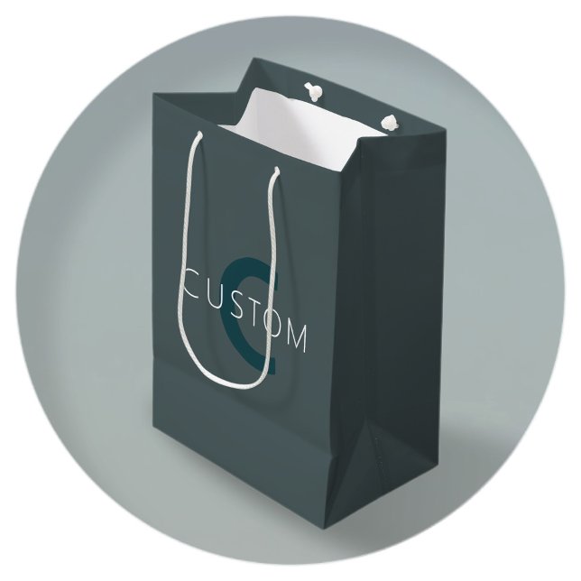 Bolsa De Regalo Mediana Plantilla de monograma de Personalizable elegante (Subido por el creador)