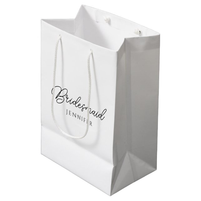 Bolsa De Regalo Mediana Plantilla de nombre de dama de honor Personalizabl (Angulo Anverso)
