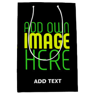 BOLSA DE REGALO MEDIANA PLANTILLA DE TEXTO DE IMAGEN NEGRA SIMPLE EDITABLE