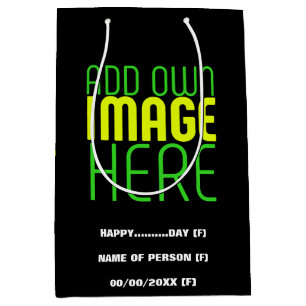 BOLSA DE REGALO MEDIANA PLANTILLA DE TEXTO DE IMAGEN NEGRA SIMPLE EDITABLE
