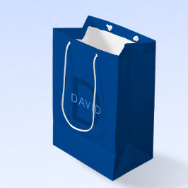 Bolsa De Regalo Mediana Plantilla de texto editable para nombre monograma,