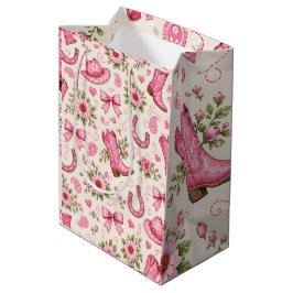 Bolsa De Regalo Mediana Platos de papel para baby shower de vaquera rosa |