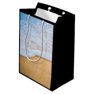Bolsa De Regalo Mediana Playa arenosa con oleaje espumoso