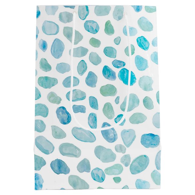 Bolsa De Regalo Mediana Playa costera de vidrio marino (Reverso)