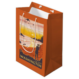 Bolsa De Regalo Mediana Playa y cometas - empuje del La, Washington