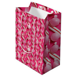 Bolsa De Regalo Mediana Playas de guijarros rosados y dulces de menta