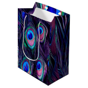 Bolsa De Regalo Mediana Pluma del pavo real