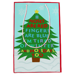 Bolsa De Regalo Mediana Poema divertido del navidad del embaucamiento de