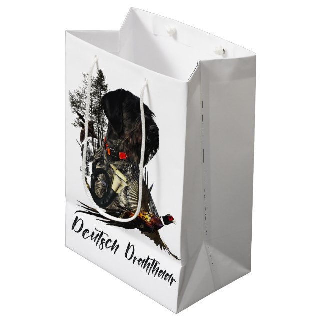 Bolsa De Regalo Mediana Pointer de pelo duro alemán (Angulo Anverso)