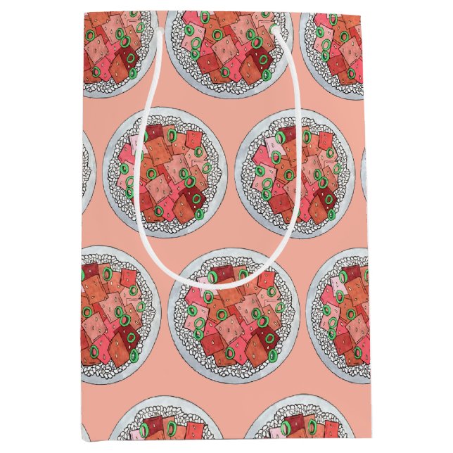 Bolsa De Regalo Mediana Poké Hawai Pescado crudo Ahi Tuna Poke Bowl (Anverso)