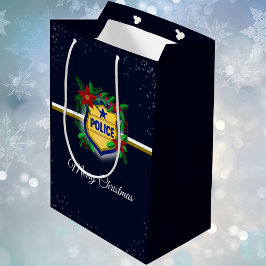 Bolsa De Regalo Mediana Police Christmas Elegant Holiday Party