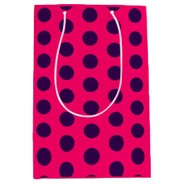 Bolsa De Regalo Mediana Polka Dots purple hot pink birthday