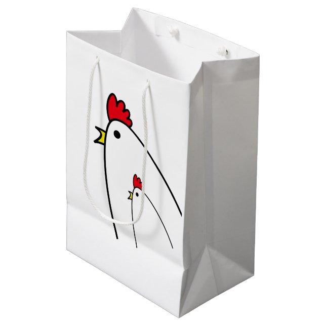 Bolsa De Regalo Mediana Pollos (Angulo Anverso)