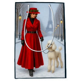 Bolsa De Regalo Mediana Poodle estándar de vacaciones 