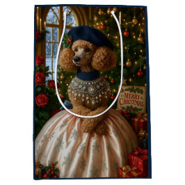 Bolsa De Regalo Mediana Poodle miniatura de vacaciones 