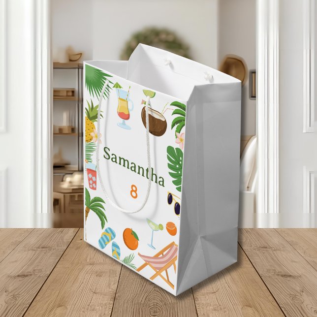 Bolsa De Regalo Mediana Pool Party Gift Bag - Summer Tropical Theme (Subido por el creador)