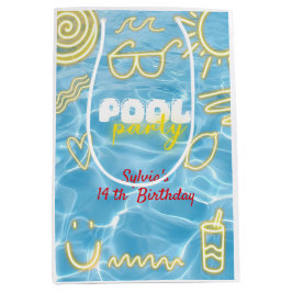 Bolsa De Regalo Mediana Pool summer neon vibes birthday party