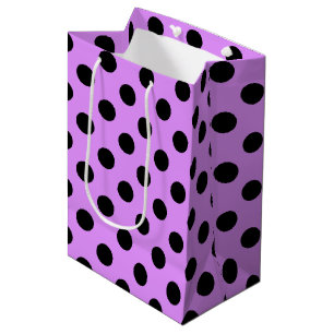 Bolsa De Regalo Mediana Pos de polka negra en lila
