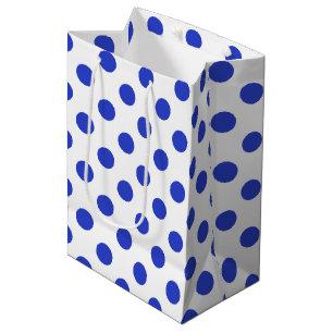 Bolsa De Regalo Mediana Pos reales de polka azul