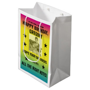 Bolsa De Regalo Mediana Poster de Concierto de Ombre Vintage con Personali