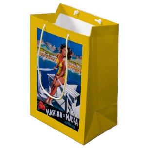 Bolsa De Regalo Mediana Poster del viaje del puerto deportivo de Massa