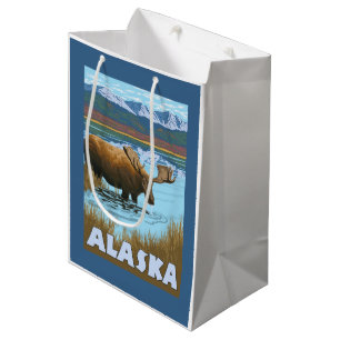Bolsa De Regalo Mediana Poster del viaje del vintage del agua potable de