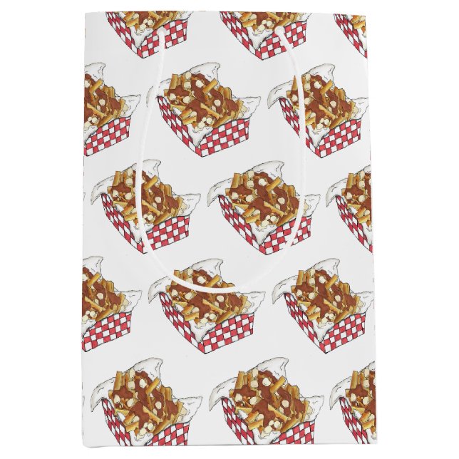 Bolsa De Regalo Mediana Poutine Quebec Canadá Alimentos canadienses Fries  (Anverso)