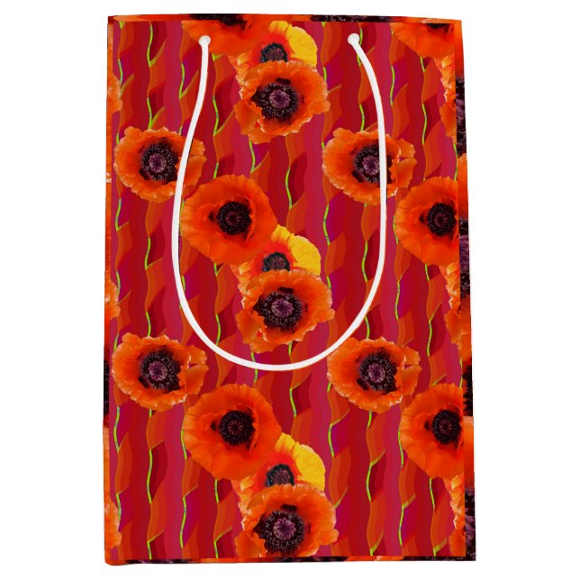 Bolsa De Regalo Mediana Powerful Poppies (Anverso)