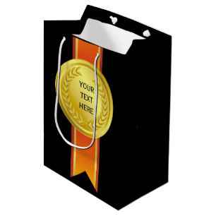 Bolsa De Regalo Mediana PREMIO RIBBON oro II + tu trasero. y texto