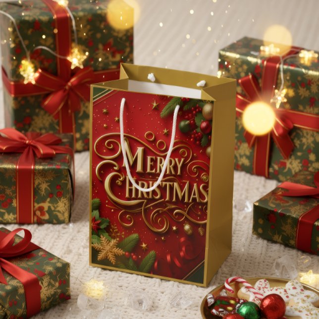 Bolsa De Regalo Mediana Premium Merry Christmas Gift Bag (Subido por el creador)
