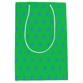 Bolsa De Regalo Mediana Preppy Blue Pickleball Green Inicial