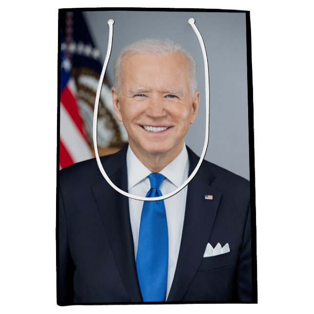 Bolsa De Regalo Mediana Presidente Joe Biden medio retrato de la Casa Blan (Anverso)