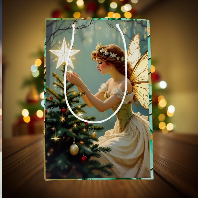 Bolsa De Regalo Mediana Pretty Enchanted Angel Fairy Christmas (Subido por el creador)
