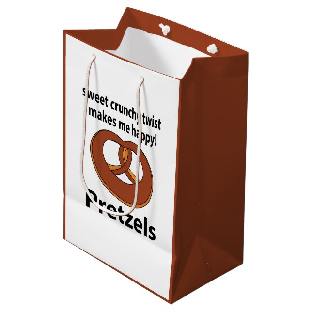 Bolsa De Regalo Mediana Pretzel Sweet Crunchy Twist Me Hace Feliz Pretzel (Angulo Anverso)